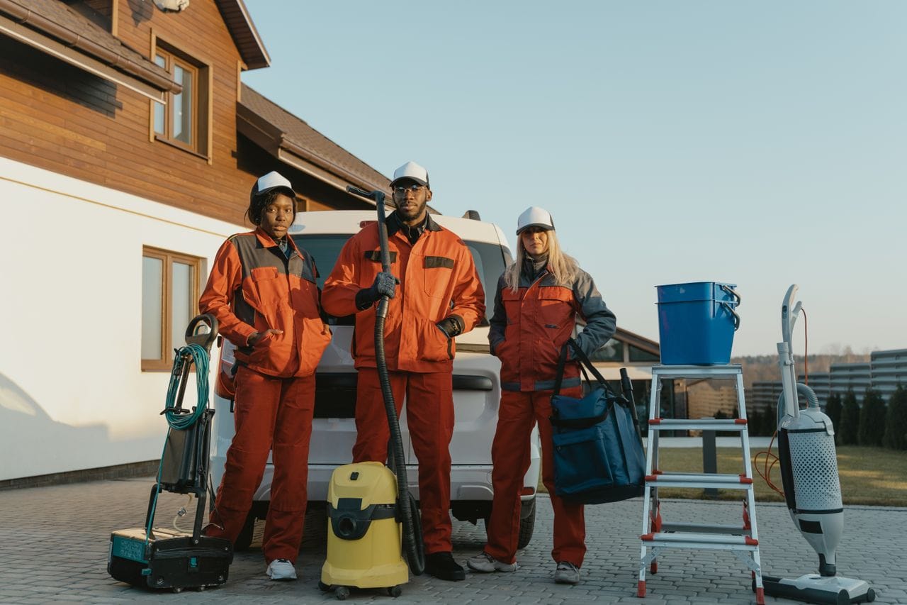 Cleaning service team