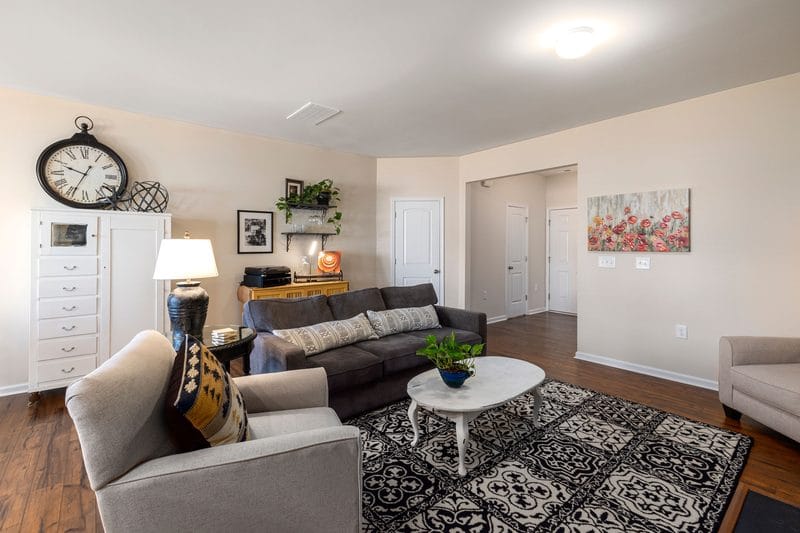 Cozy living room and personal belongings