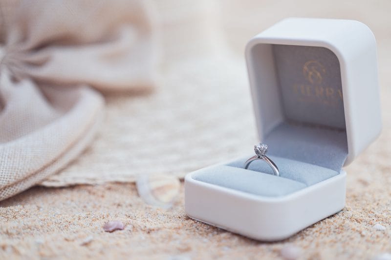 An insured diamond engagement ring