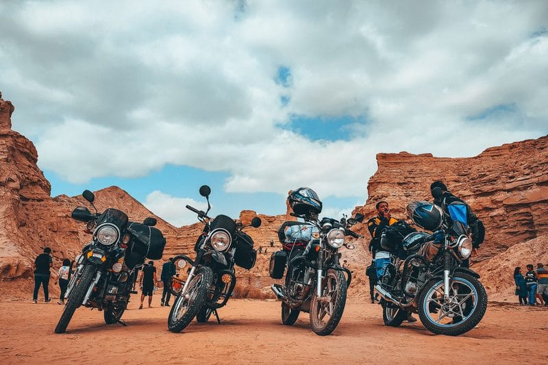 A group of riders on a motorcycle trip